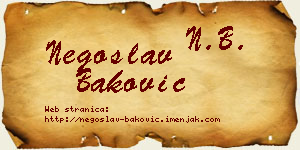Negoslav Baković vizit kartica